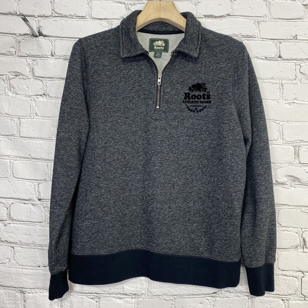 Roots Men’s Charcoal Gray Quarter-Zip Sweatshirt